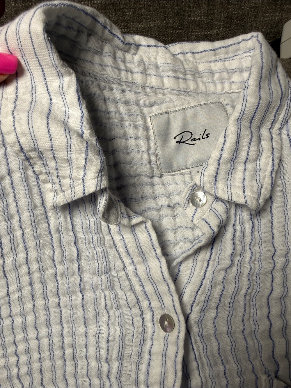Rails Ellis Cotton Shirt in Davenport Stripe 100% Cotton - Picture 10 of 16